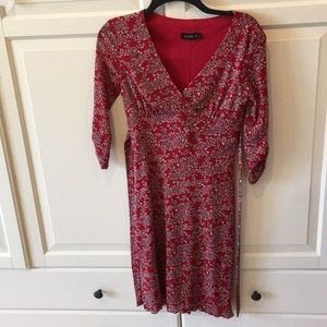 Red printed dress